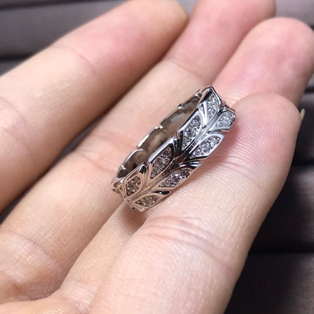 Tiffany Olive Leaf Ring Cubic Zirconia