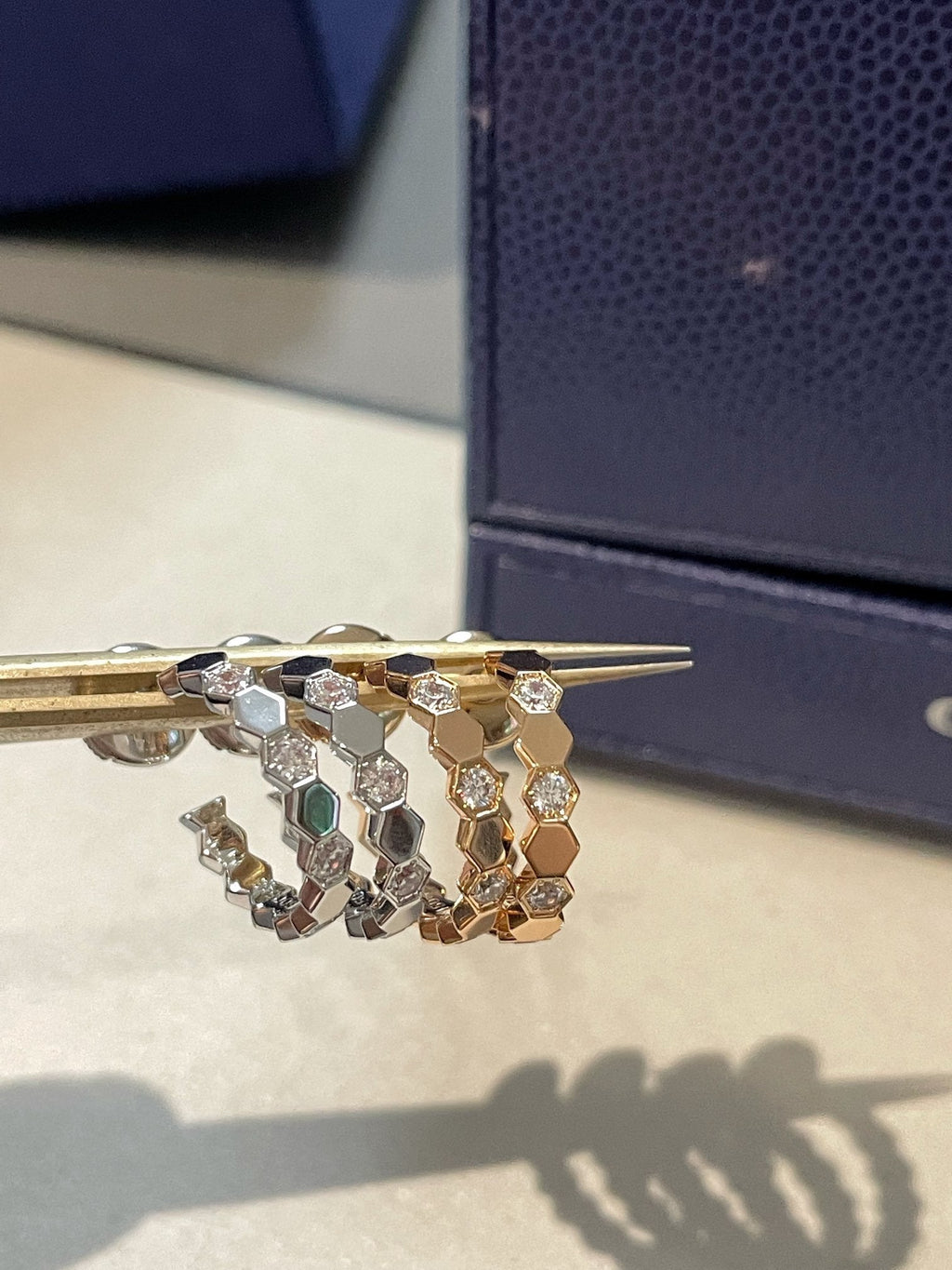 Chaumet Honee Pink Gold Cubic Zirconia Hoop Earrings