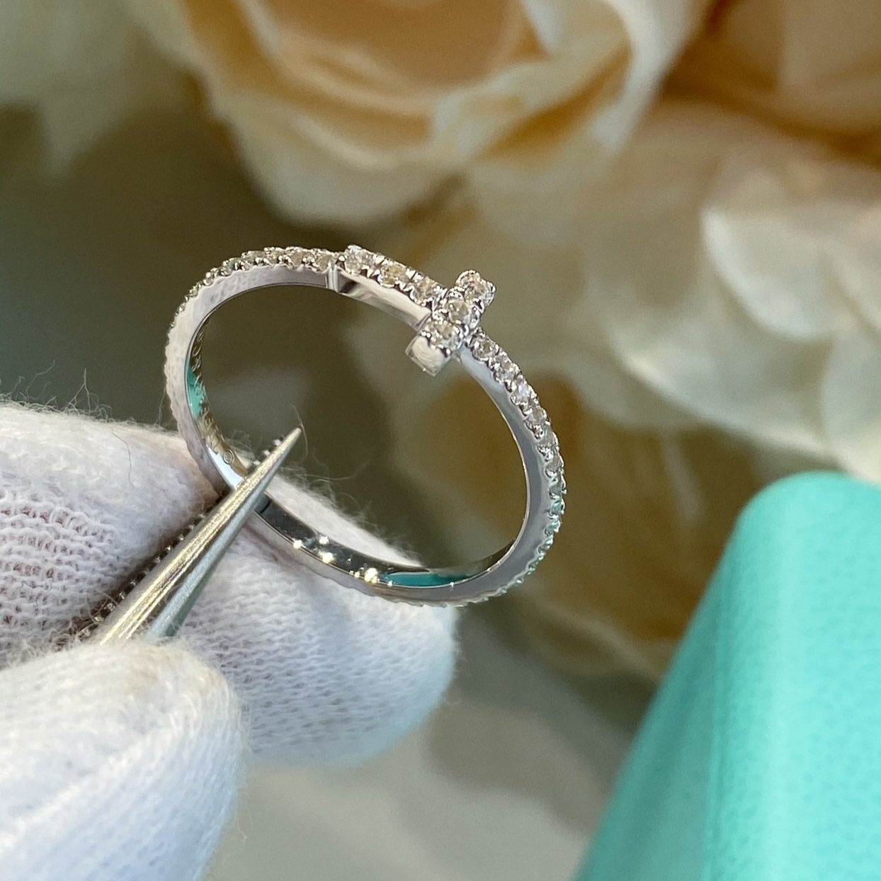 Tiffany T Small Ring Cubic Zirconia Silver