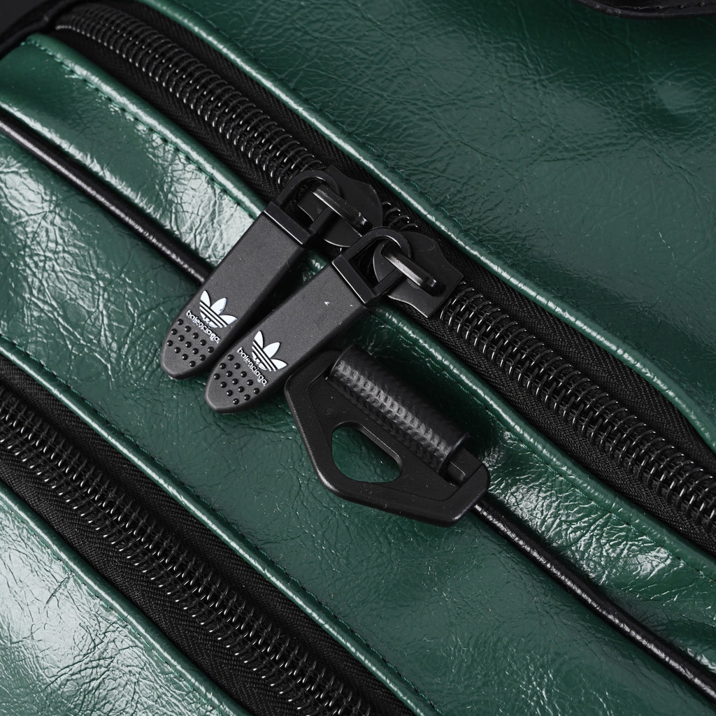 Balenciaga x adidas Large Duffel Travel Bag - Black & Green with Trefoil Logo and Triple Stripes