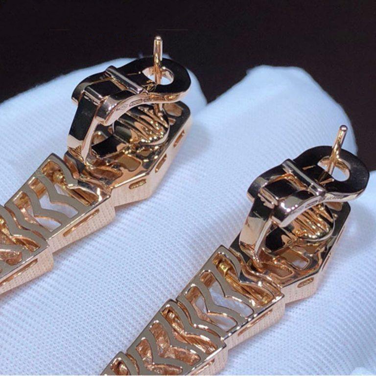 Bvlgari Serpenti MOP Pink Gold Diamond Earrings