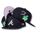 Atlanta Braves Fitted Hat with Peachtree Street Patch and "Greetings from Atlanta" Design - Black