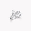 Graff Duet Triple Row Silver Cubic Zirconia Ring