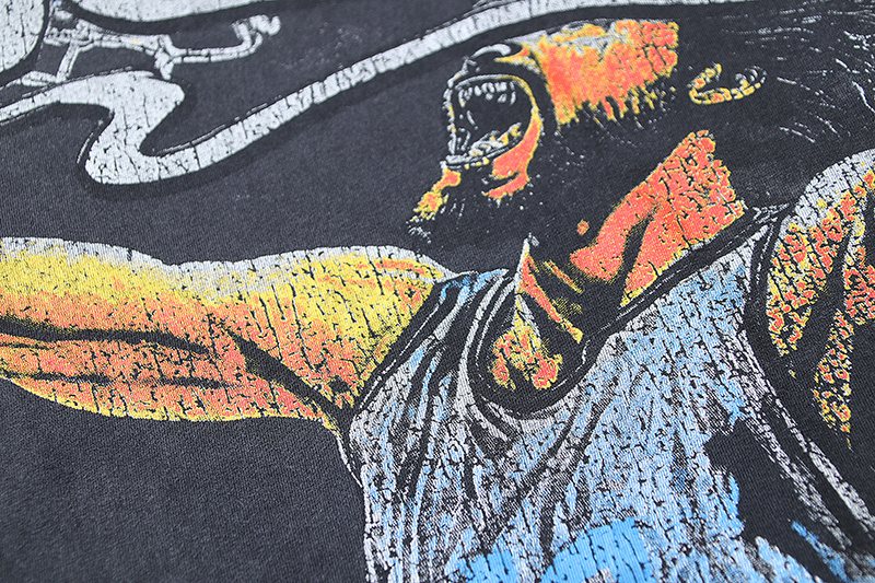 VALE USA Washed Black Graphic T-Shirt — detail