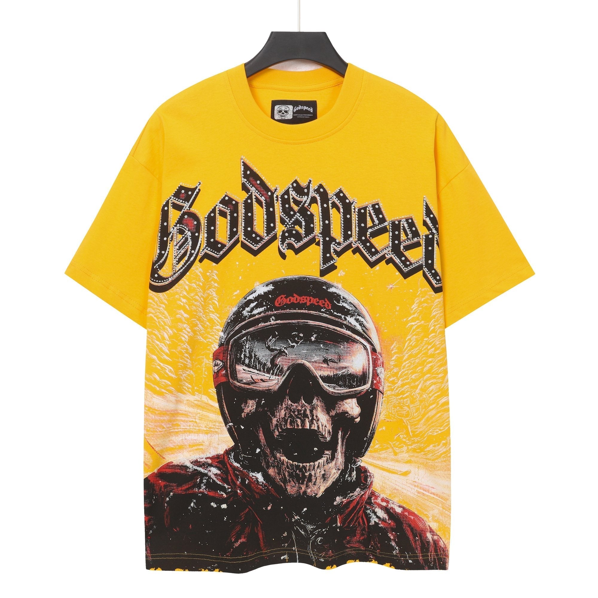 Godspeed Motorcycle Skull Graphic Short-Sleeve T-Shirt — hero