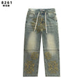 Vale Forever Embroidered Letter Washed Jeans — hero