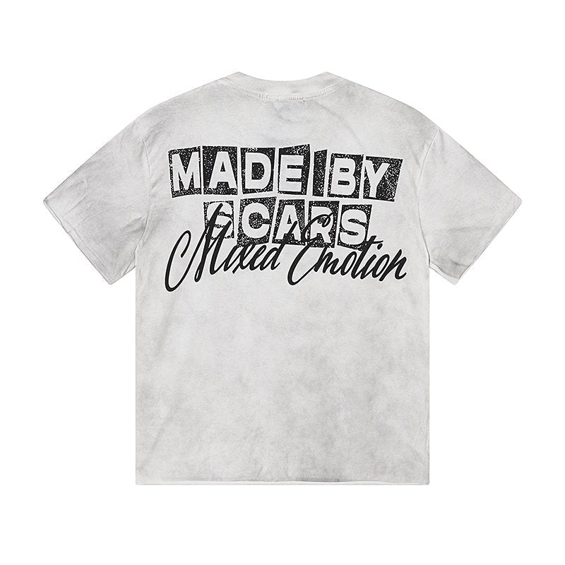 MIXED EMOTION Angel Back-Print Short-Sleeve T-Shirt — back