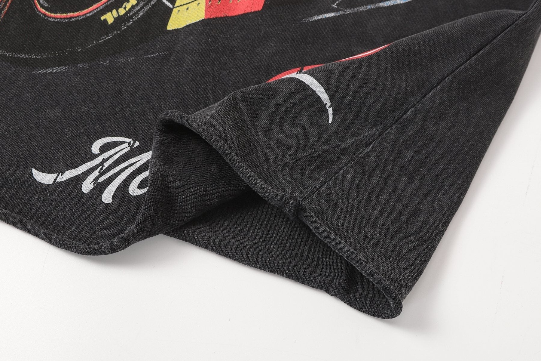 SAINT Racing Graphic Short-Sleeve T-Shirt in Black — fabric_closeup
