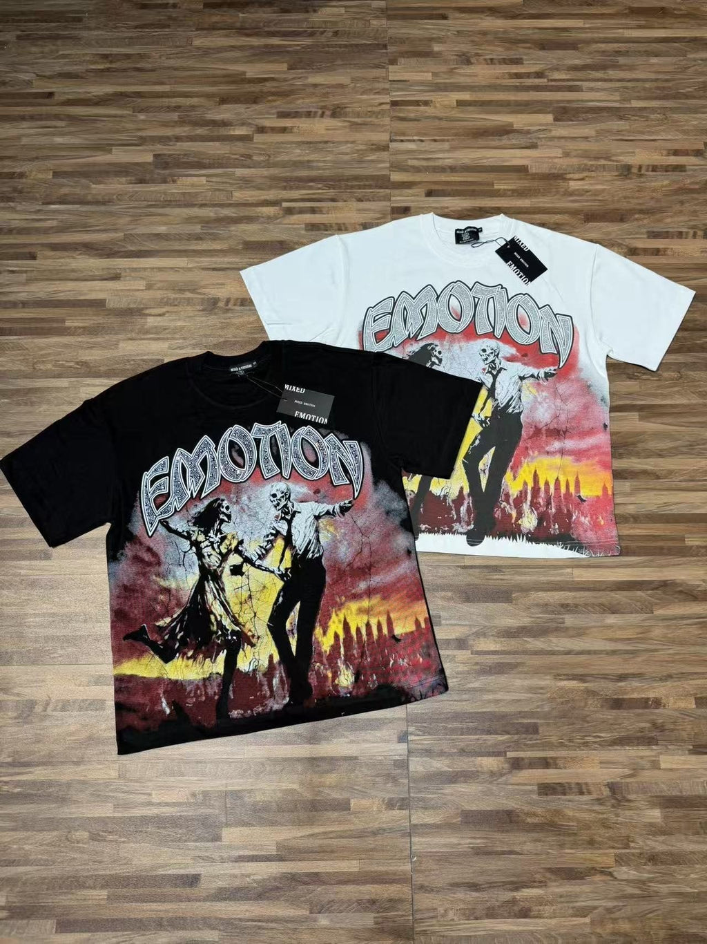 MIXED EMOTION Skeleton Graphic T-Shirt — comparison