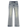 R+A Light Blue Embroidered Flared Jeans — hero