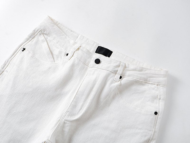 R+A White Cross Graphic Jeans — detail