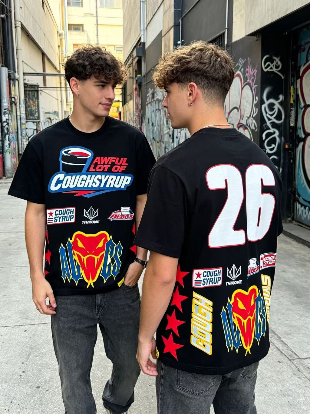 THAT'S A AWFUL LOT OF COUGH SYRUP Front & Back Graphic T-Shirt — context