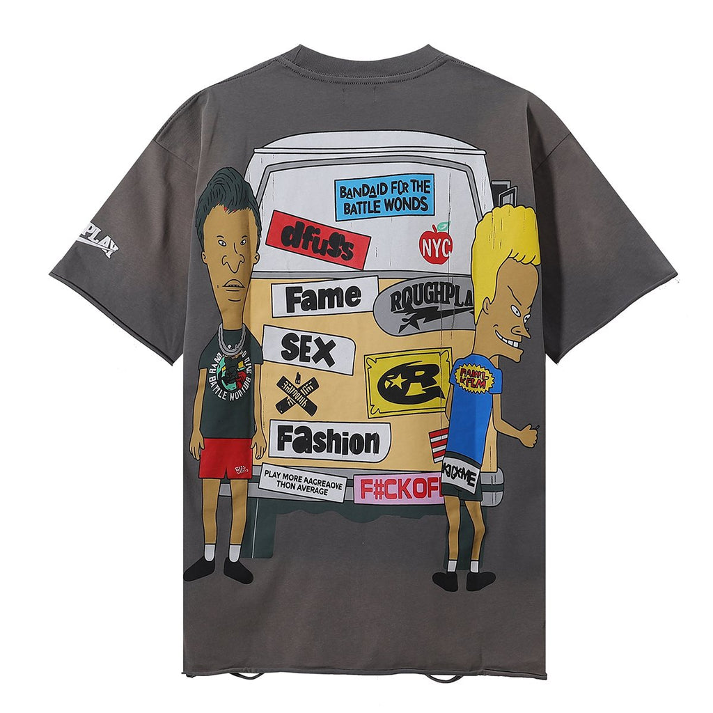 Rough Play Beavis and Butthead Van Graphic T-Shirt — back