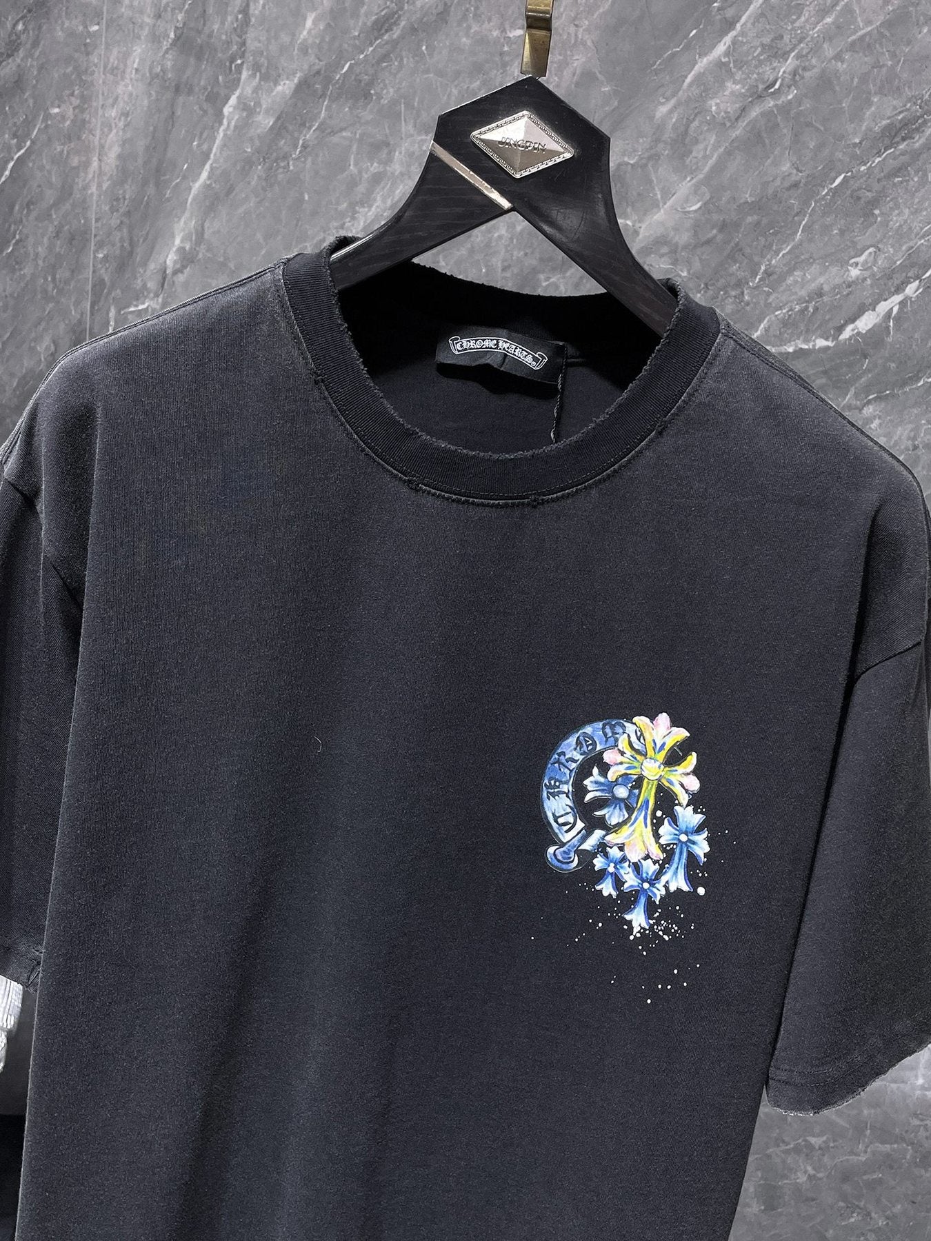 Chrome Hearts Colorful Horseshoe Cross Graphic T-Shirt — front