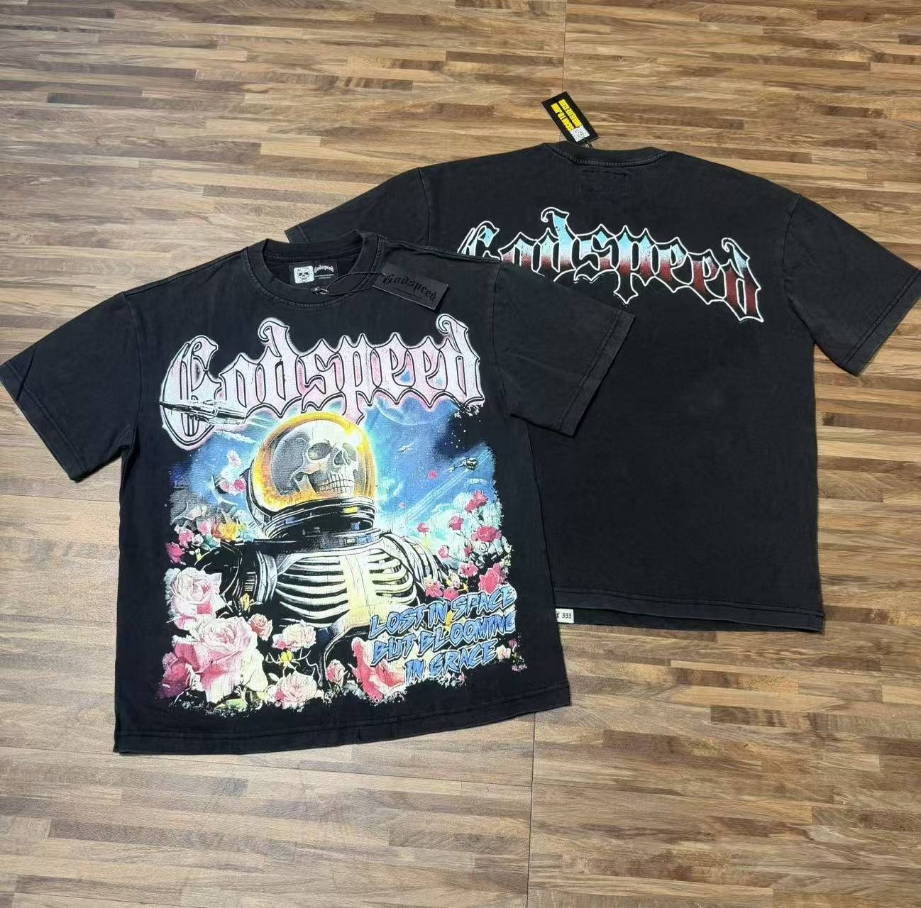 Godspeed Astronaut Floral Graphic T-Shirt — context
